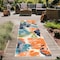 World Rug Gallery Palm Floral Leaves Indoor/Outdoor Runner Rug 2' x 7' Runner Multi 5553MULTI2X7 - alternate 1